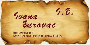 Ivona Burovac vizit kartica